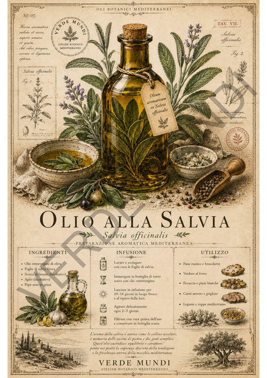“Raccolta oli botanici mediterranei” Olio alla Salvia