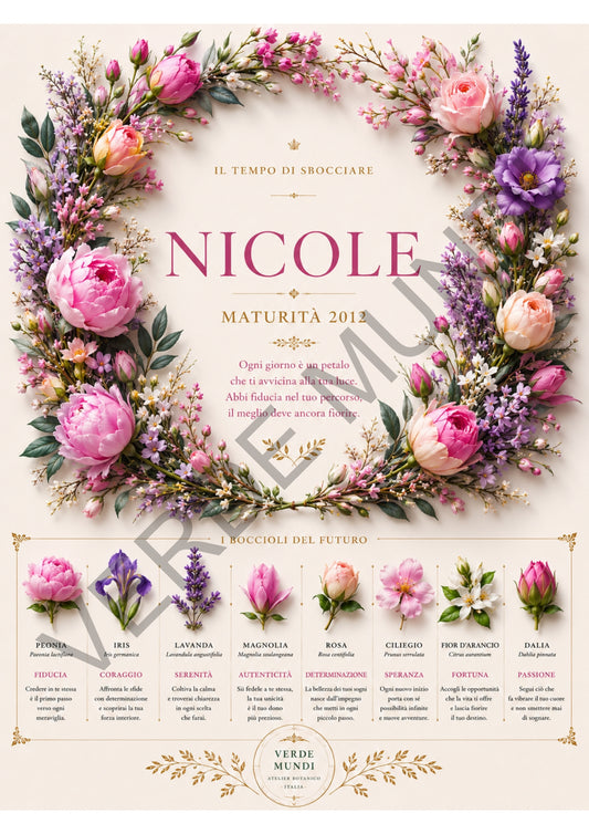 Collezione "Il tempo di sbocciare" Tavola per diploma 2