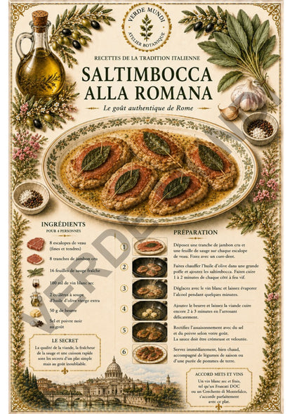 Les 15 Recettes Italiennes les Plus Emblématiques | Collection d’Illustrations Botaniques Numériques | Italien • English • Français