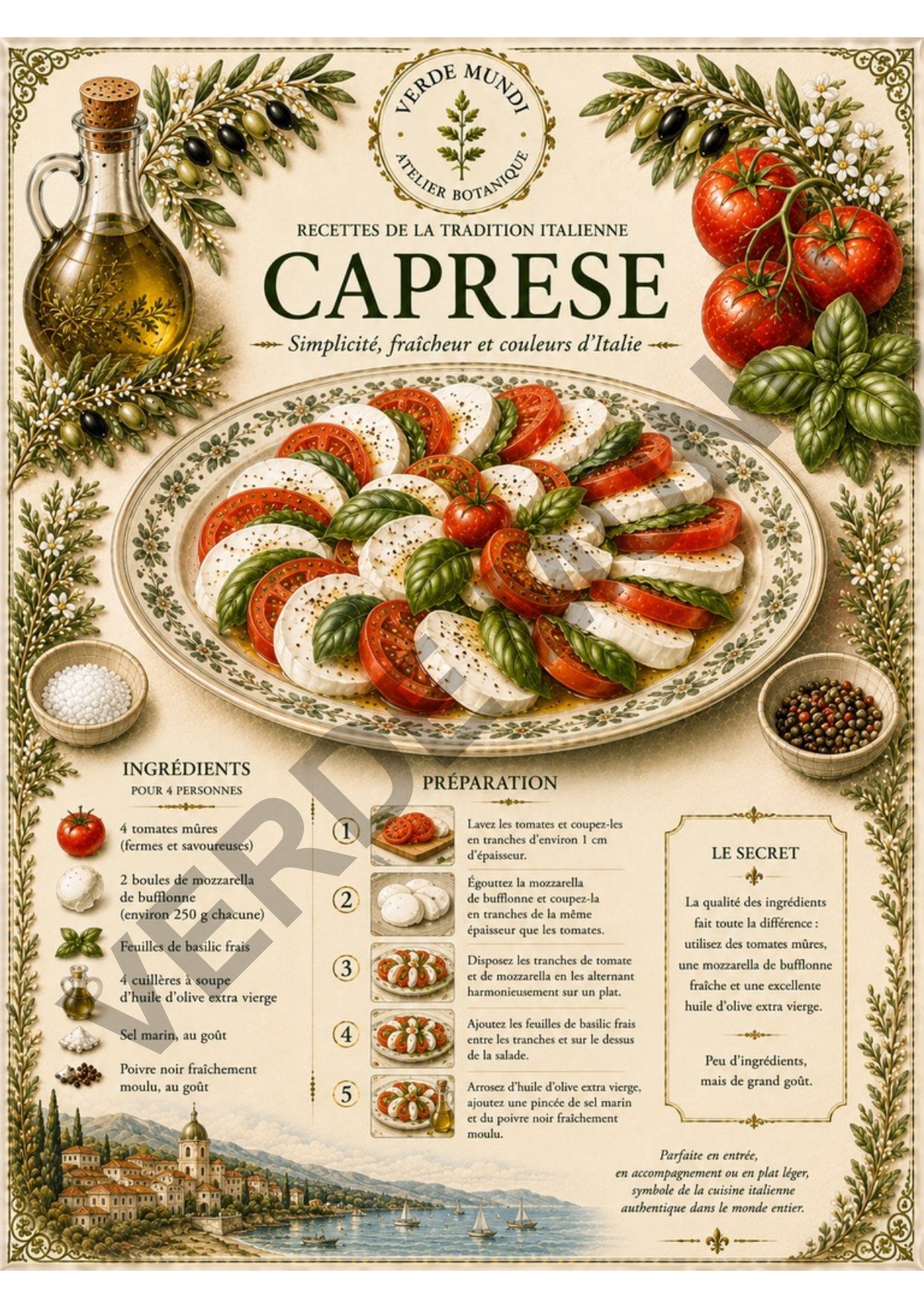 Les 15 Recettes Italiennes les Plus Emblématiques | Collection d’Illustrations Botaniques Numériques | Italien • English • Français