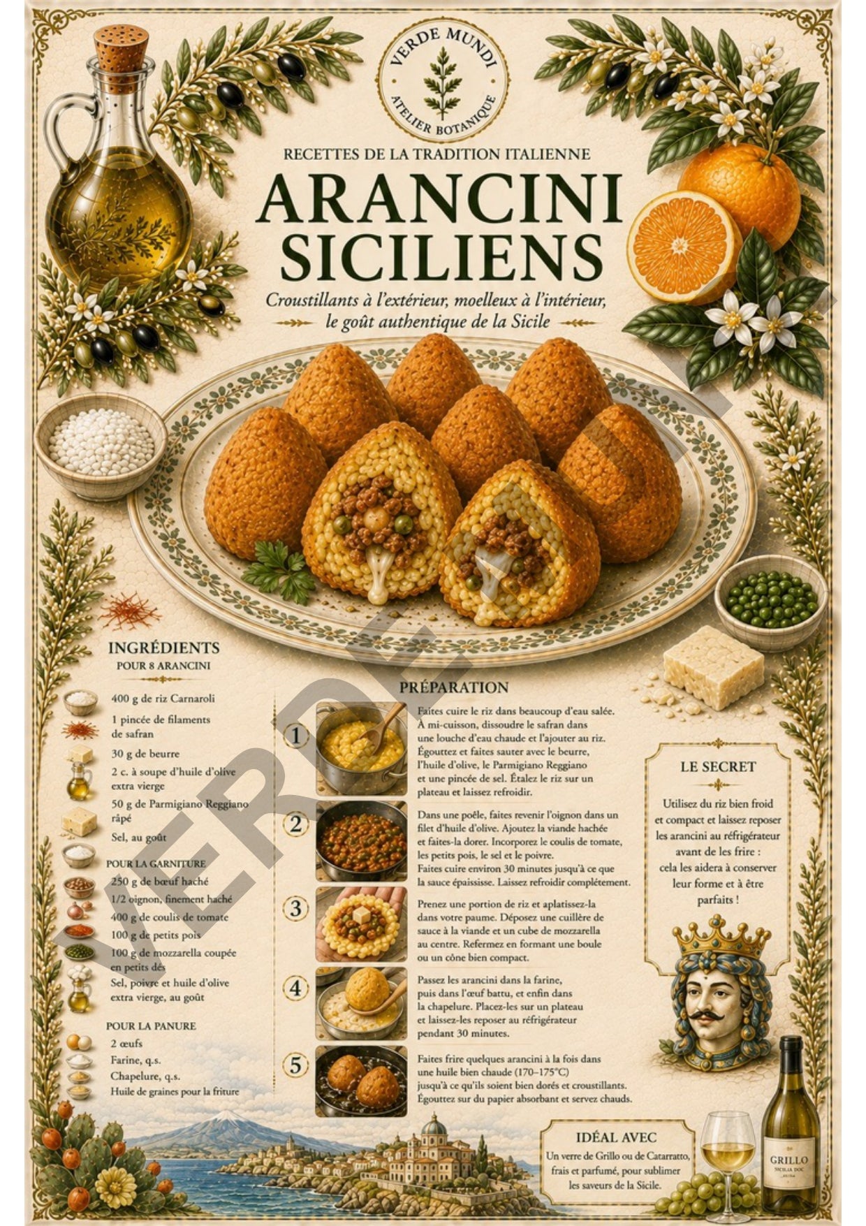 Les 15 Recettes Italiennes les Plus Emblématiques | Collection d’Illustrations Botaniques Numériques | Italien • English • Français