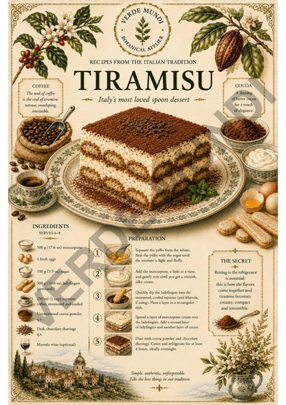 The 15 Most Iconic Italian Recipes | Digital Botanical Prints Collection | Italian • English • Français